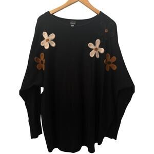 Aaeda Soft Black Floral Sweater